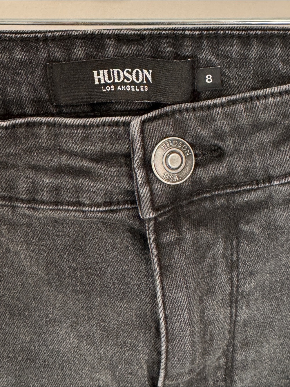 Hudson Los Angeles Black Straight Leg Jeans Women’s Size 8 Premium Denim